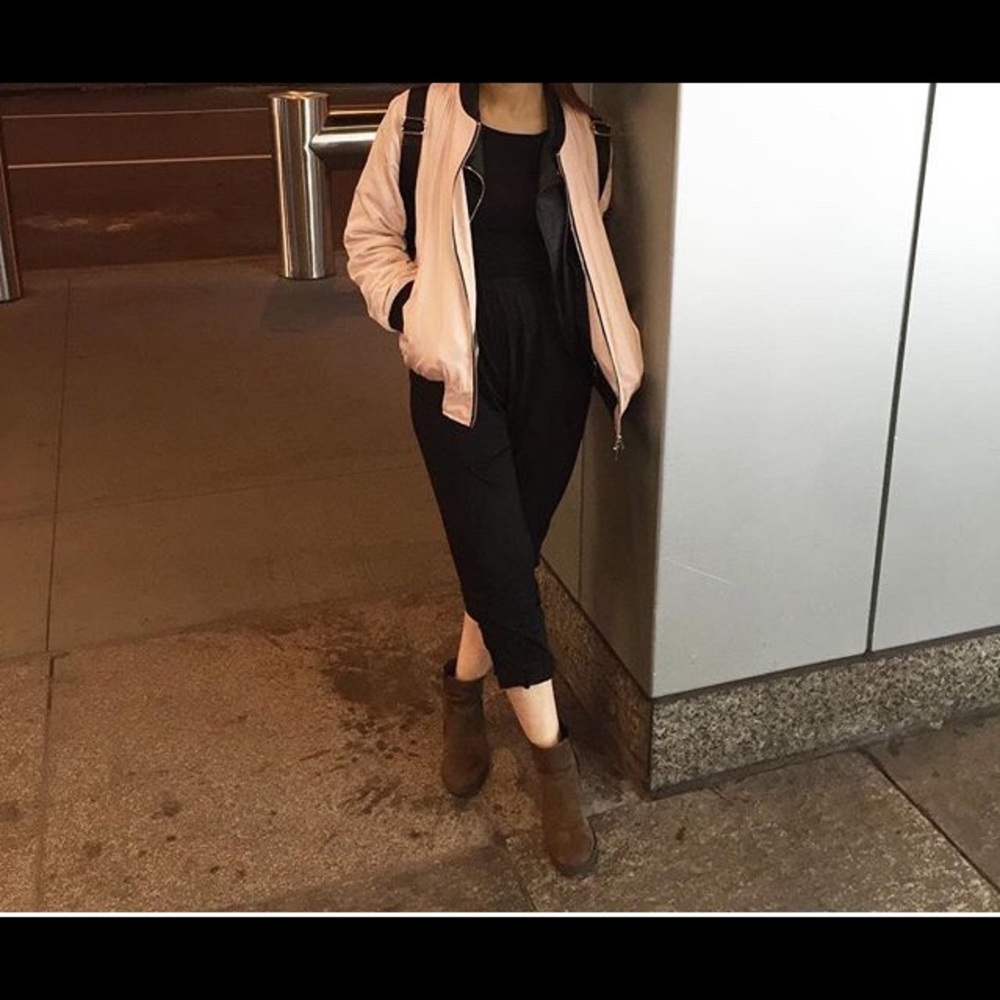 Blush bomber jacket